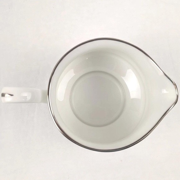 Vtg Oxford by Lenox Lexington Bone China Creamer White Platinum Trim USA Made - Picture 4 of 6